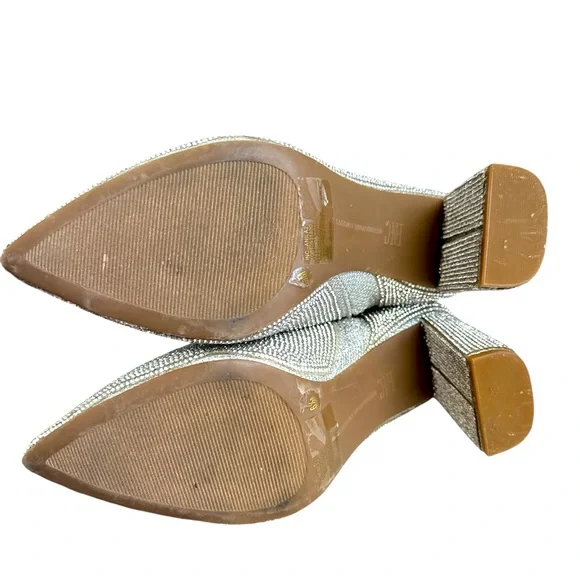 I. N. C. Rhinestone Block Chunky heel Ankle Bootie Color Silver Size 6.5 - Picture 7 of 7